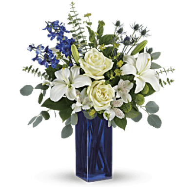 Bouquet de fleurs Bleu éternel